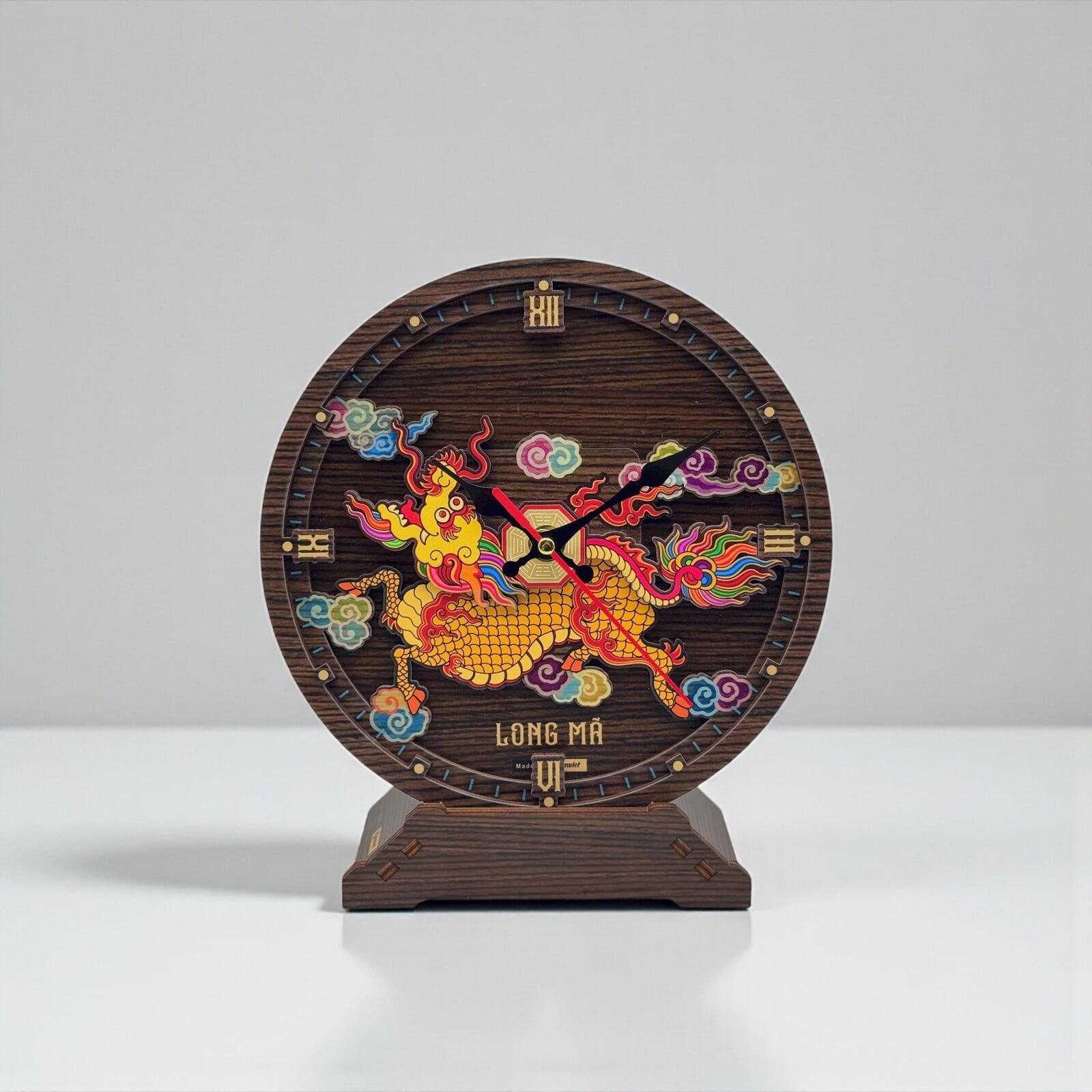 ĐỒNG HỒ GỖ LONG MÃ 2026 KYMVIET - QUÀ TẶNG DOANH NGHIỆP ĐỘC ĐÁO & Ý NGHĨA